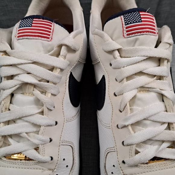 %MEN Nike Air Force 1 Low \'07 LV8 \'USA\' Flag, White Size: 12 CK6718-100 / A 33